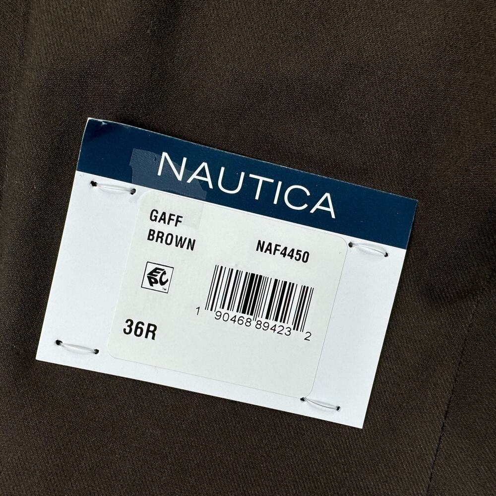 Nautica Mens 2-Piece Modern Fit Active Stretch Solid Suit Brown 36R 30W - Picture 5 of 14